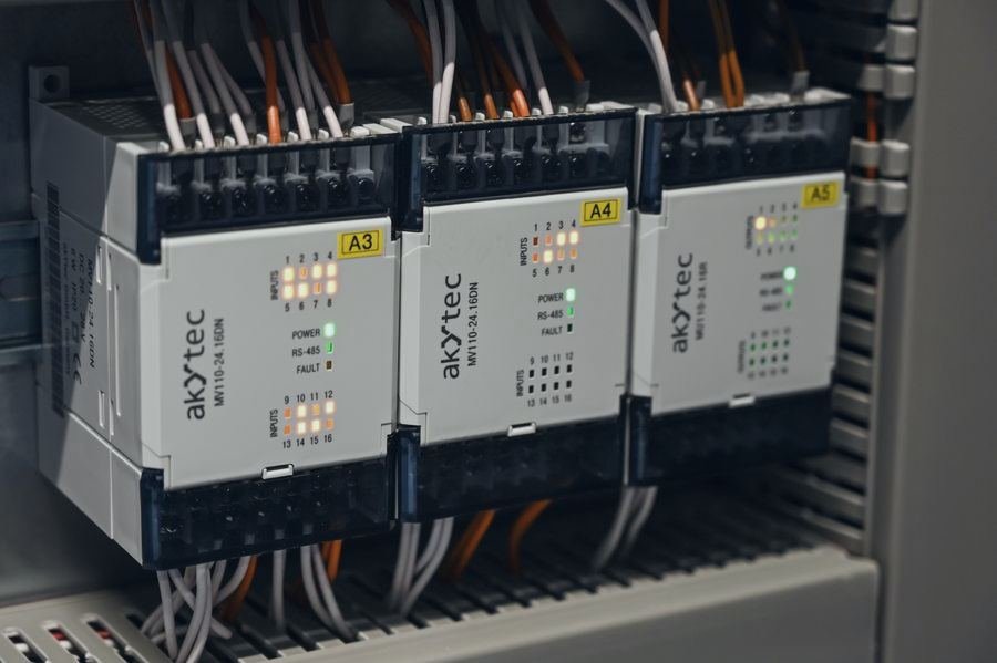 Wired I/O modules inside a control cabinet